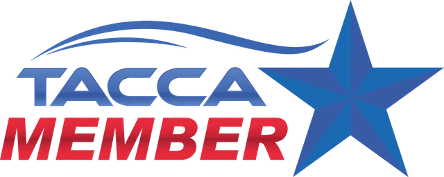 TACCA member logo with blue star and text, "TACCA MEMBER" in blue and red.